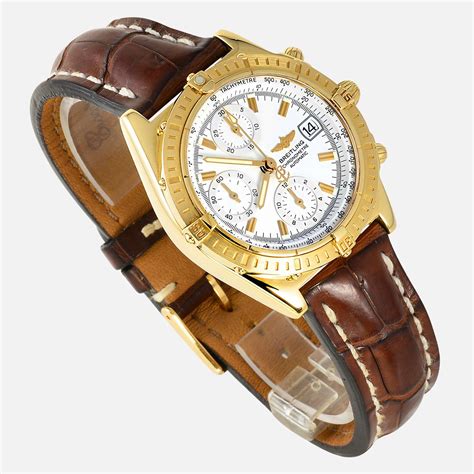 breitling chronomat wrist watch 18kt yellow gold|Breitling Chronomat watch price.